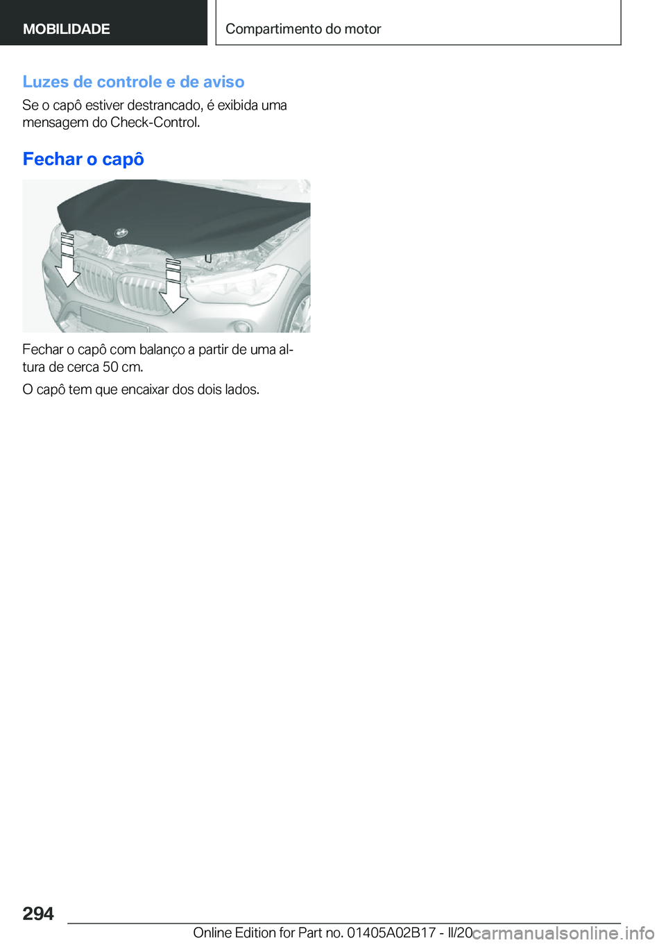 BMW X1 2020  Manual do condutor (in Portuguese) �L�u�z�e�s��d�e��c�o�n�t�r�o�l�e��e��d�e��a�v�i�s�o�S�e��o��c�a�p�ô��e�s�t�i�v�e�r��d�e�s�t�r�a�n�c�a�d�o�,��é��e�x�i�b�i�d�a��u�m�a�m�e�n�s�a�g�e�m��d�o��C�h�e�c�k�-�C�o�n�t�r�o�l�.
�