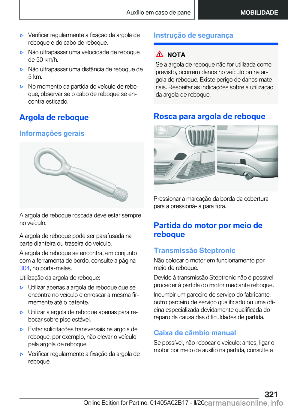 BMW X1 2020  Manual do condutor (in Portuguese) x�V�e�r�i�f�i�c�a�r��r�e�g�u�l�a�r�m�e�n�t�e��a��f�i�x�a�
