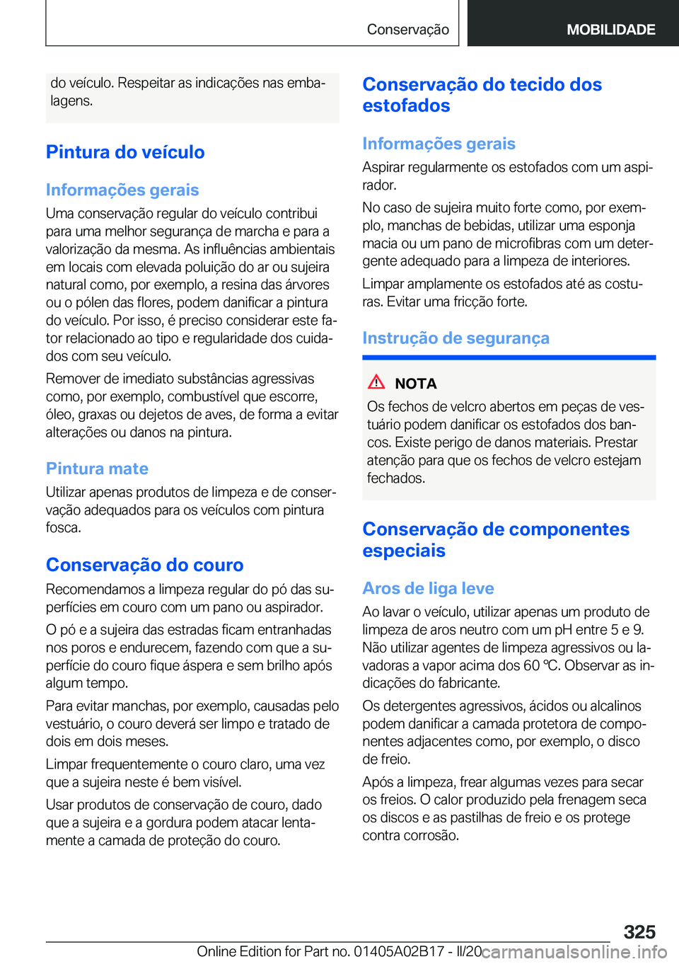 BMW X1 2020  Manual do condutor (in Portuguese) �d�o��v�e�