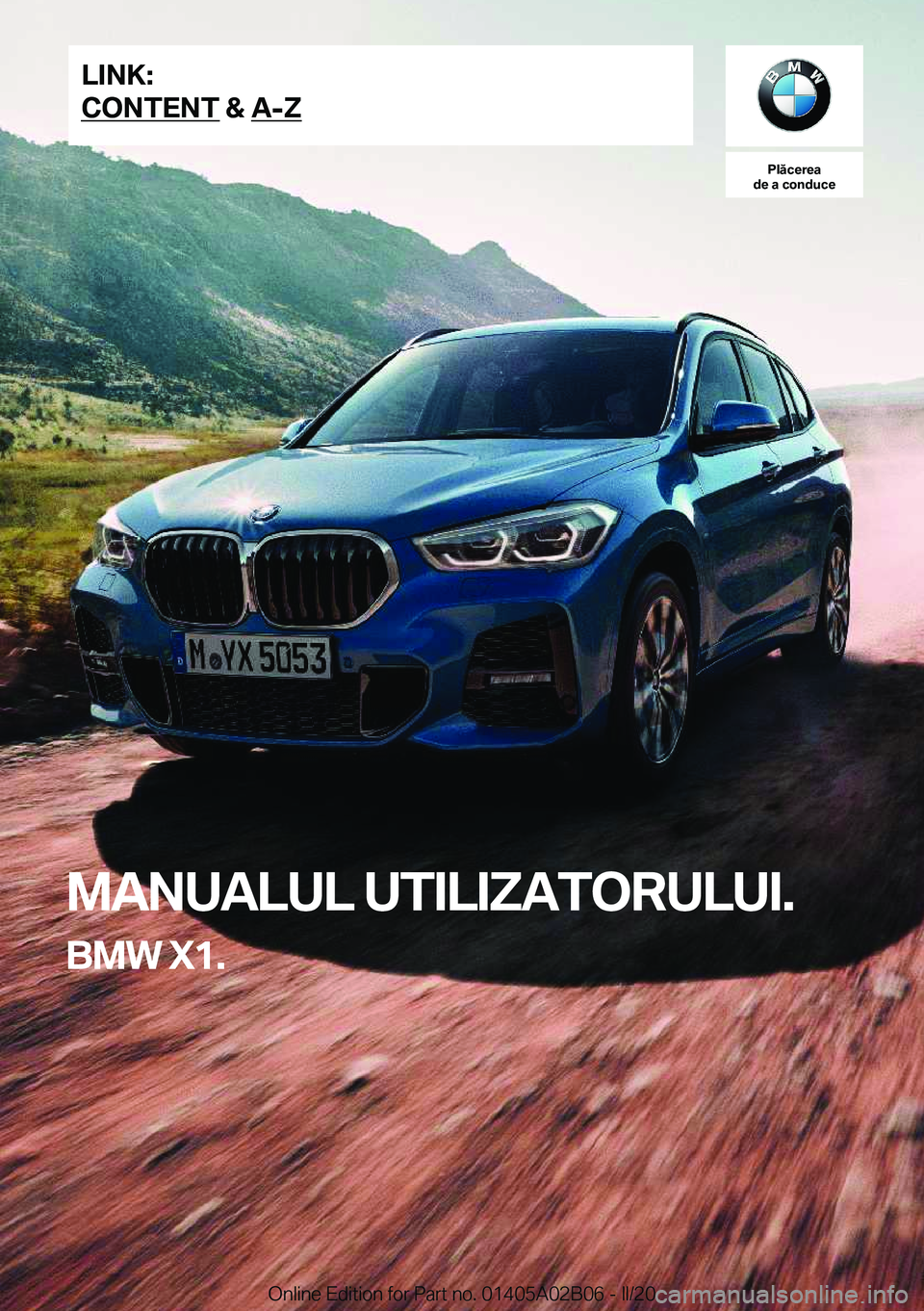 BMW X1 2020  Ghiduri De Utilizare (in Romanian) 