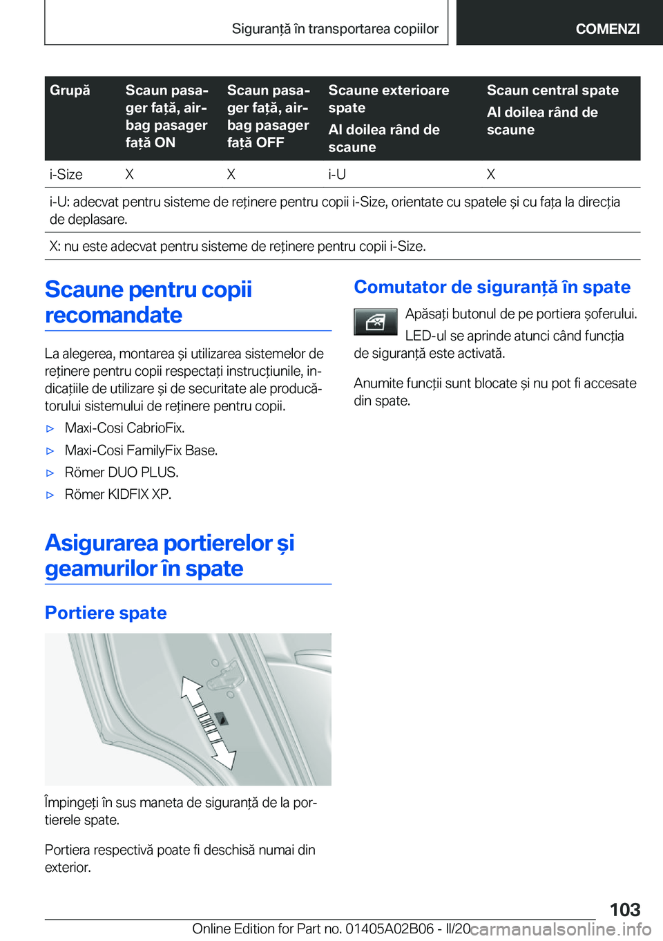 BMW X1 2020  Ghiduri De Utilizare (in Romanian) �G�r�u�p�