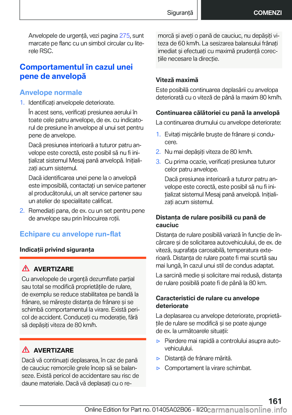 BMW X1 2020  Ghiduri De Utilizare (in Romanian) �A�n�v�e�l�o�p�e�l�e��d�e��u�r�g�e�n*�