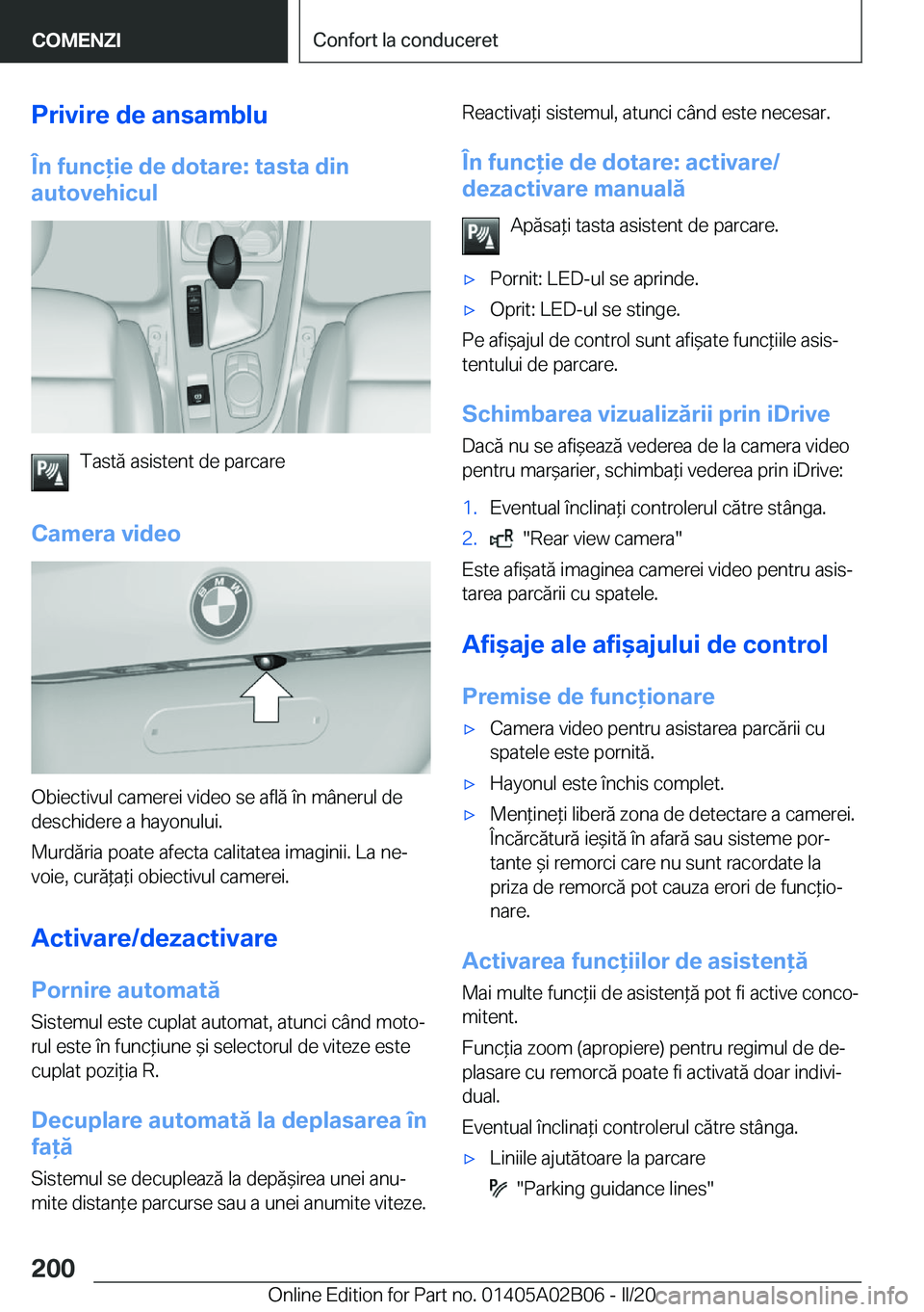 BMW X1 2020  Ghiduri De Utilizare (in Romanian) �P�r�i�v�i�r�e��d�e��a�n�s�a�m�b�l�u
�