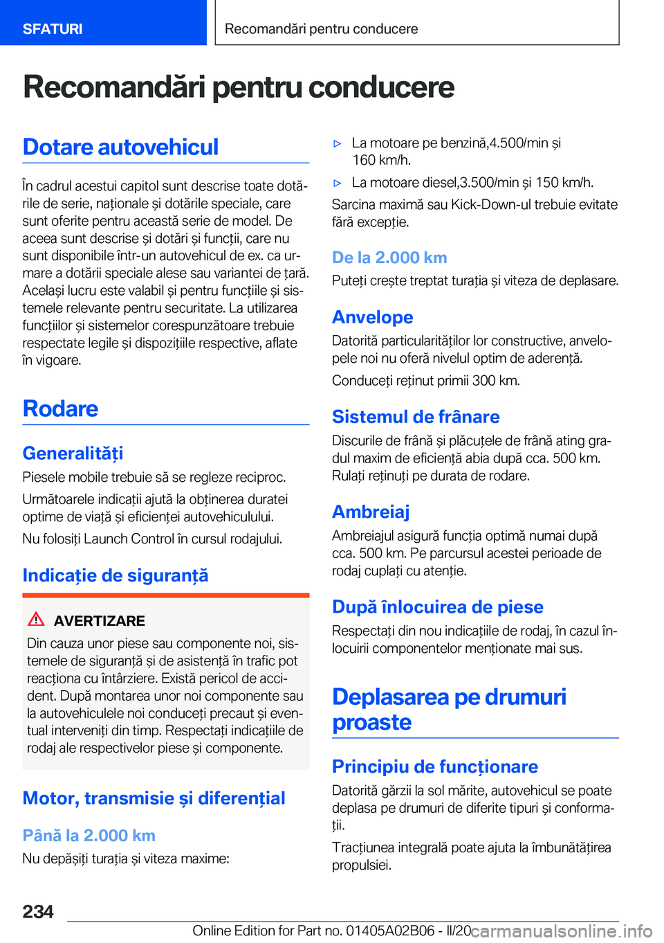 BMW X1 2020  Ghiduri De Utilizare (in Romanian) �R�e�c�o�m�a�n�d�