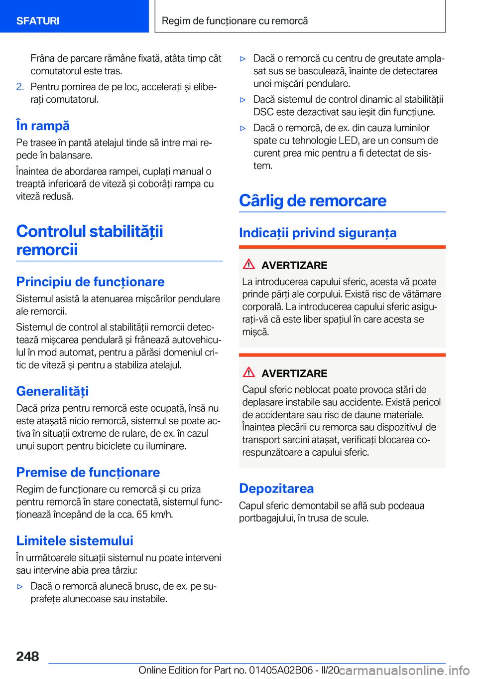 BMW X1 2020  Ghiduri De Utilizare (in Romanian) �F�r�