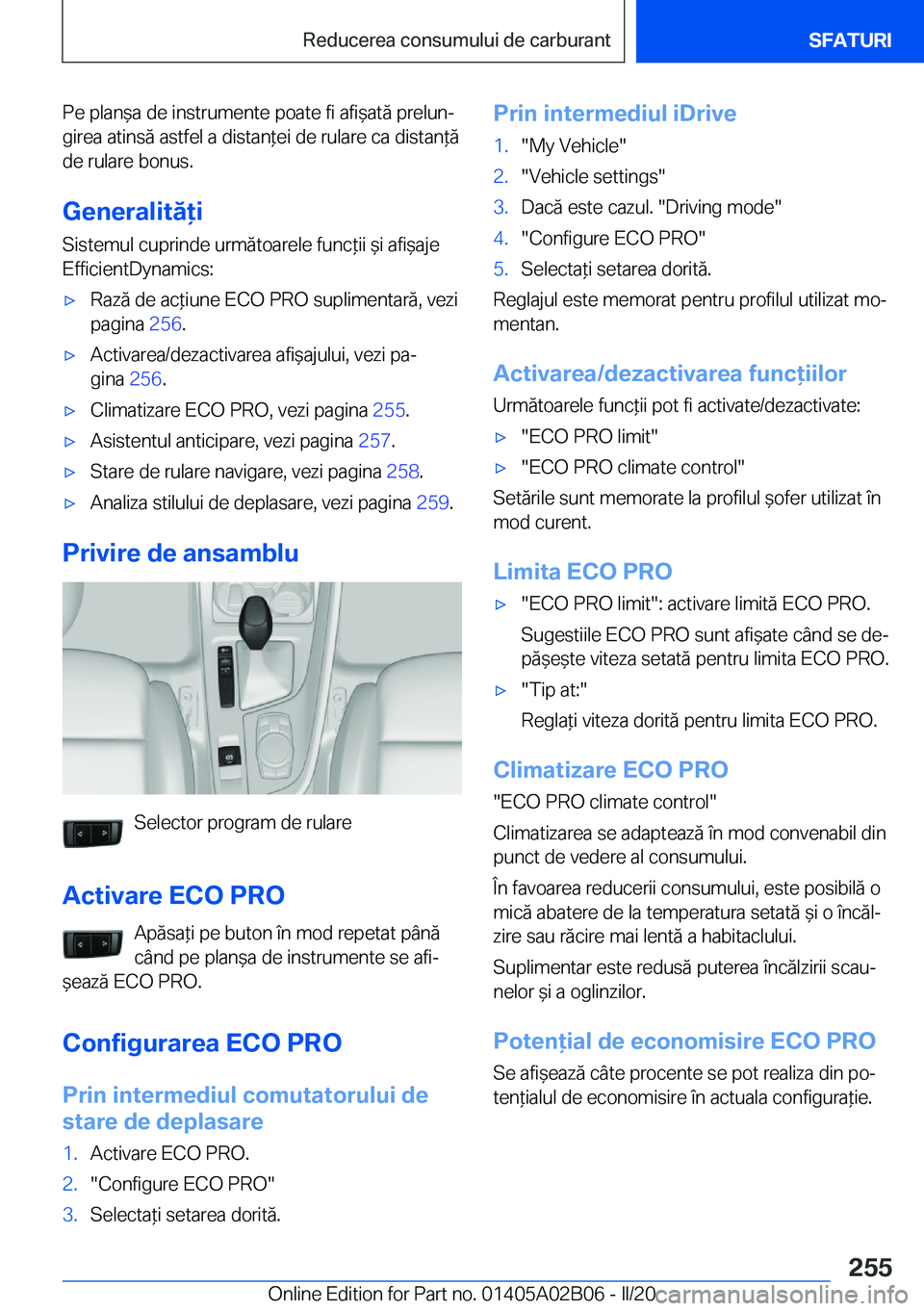 BMW X1 2020  Ghiduri De Utilizare (in Romanian) �P�e��p�l�a�n&�a��d�e��i�n�s�t�r�u�m�e�n�t�e��p�o�a�t�e��f�i��a�f�i&�a�t�