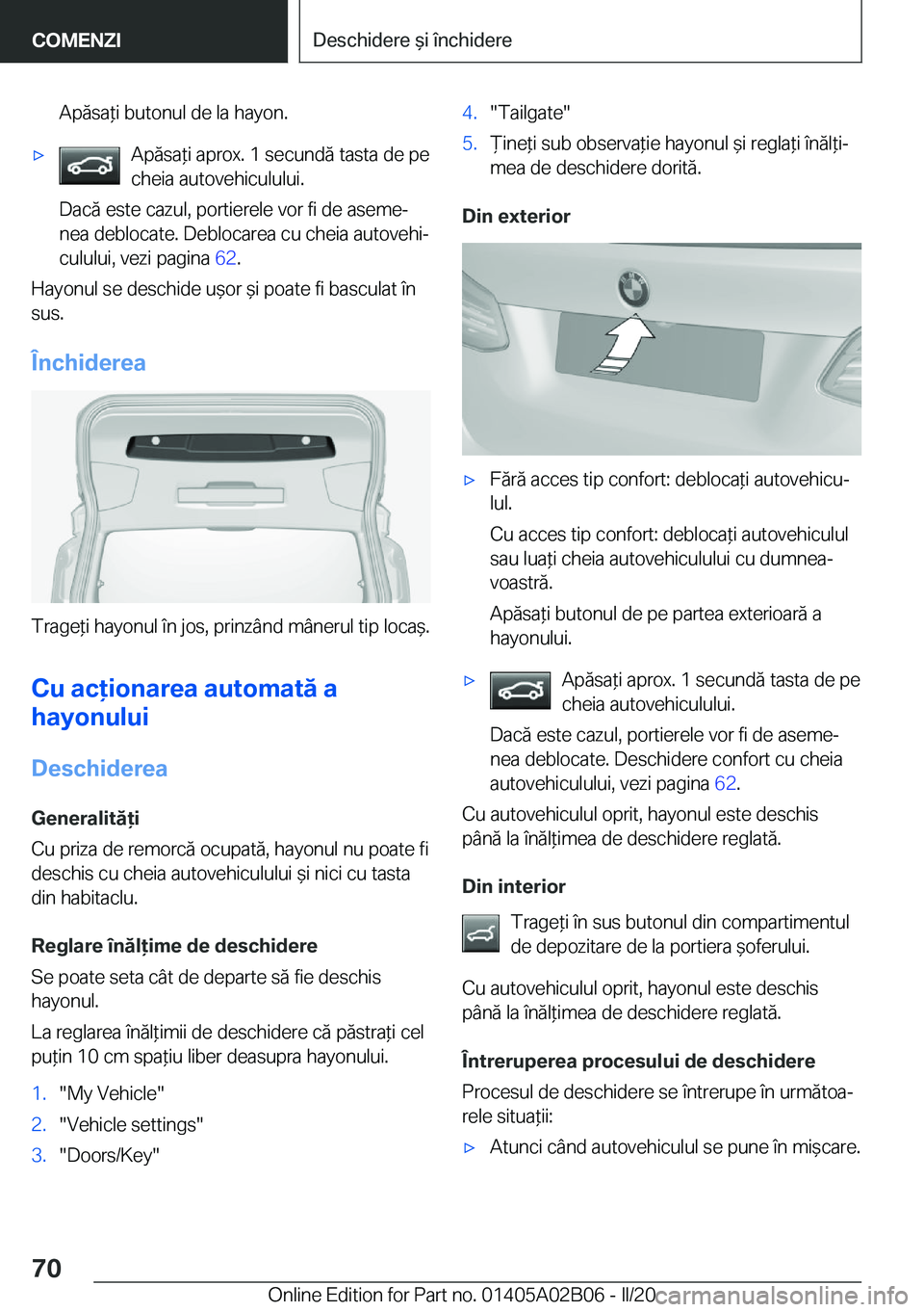 BMW X1 2020  Ghiduri De Utilizare (in Romanian) �A�p�