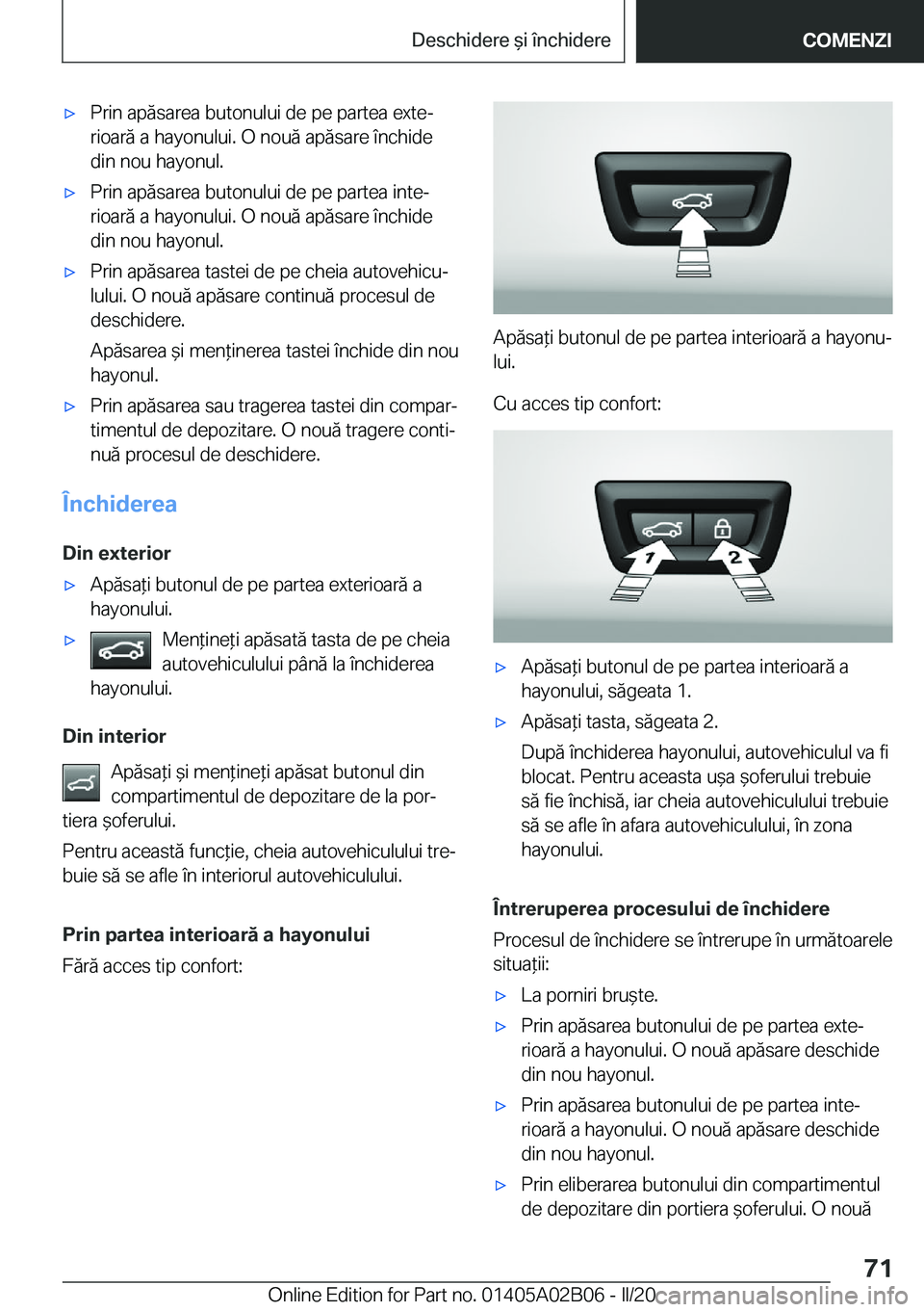 BMW X1 2020  Ghiduri De Utilizare (in Romanian) 'x�P�r�i�n��a�p�