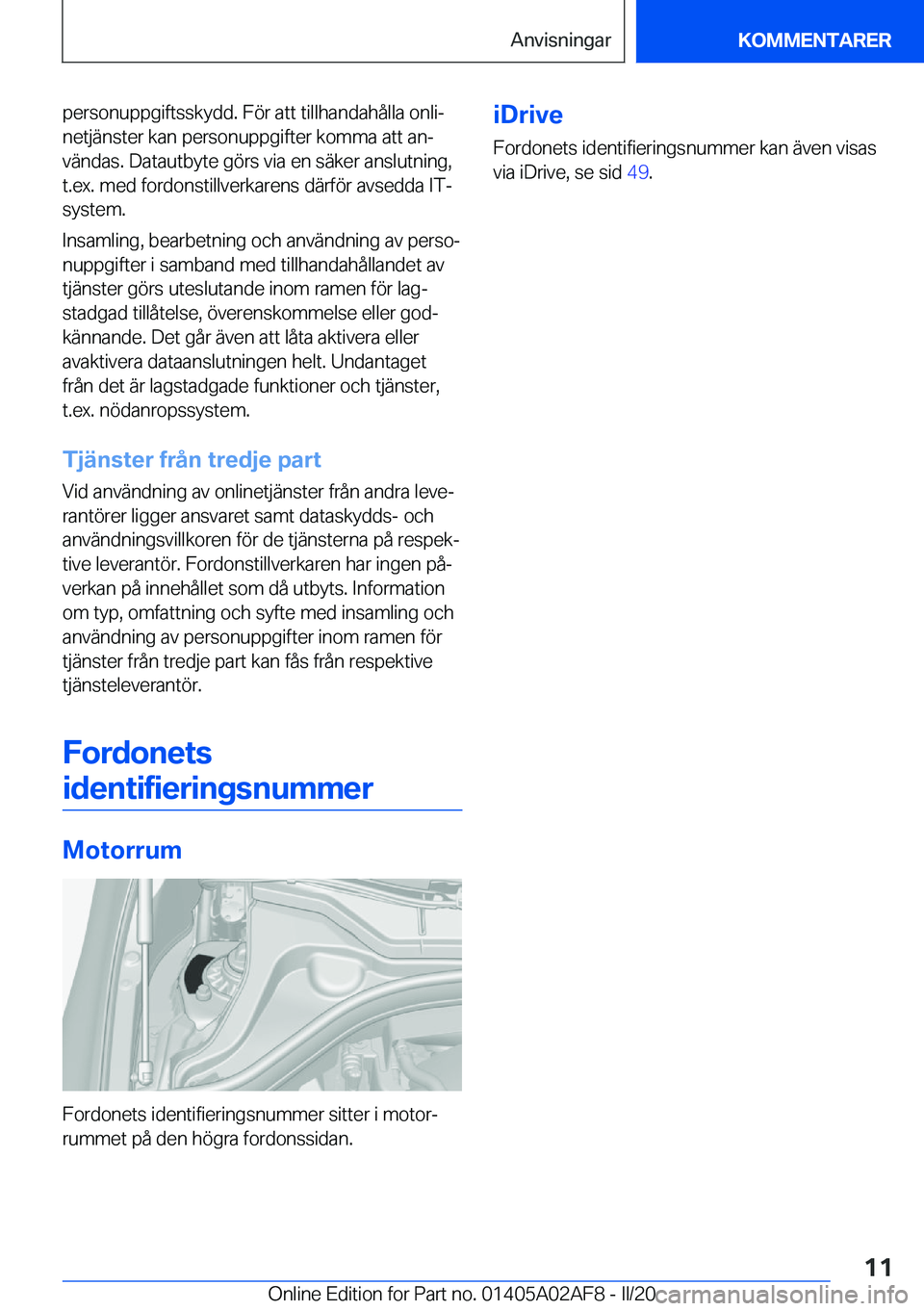 BMW X1 2020  InstruktionsbÖcker (in Swedish) �p�e�r�s�o�n�u�p�p�g�i�f�t�s�s�k�y�d�d�.��F�