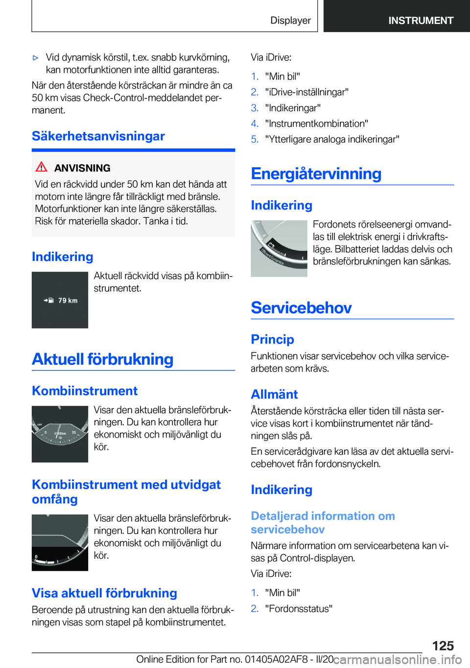 BMW X1 2020  InstruktionsbÖcker (in Swedish) x�V�i�d��d�y�n�a�m�i�s�k��k�
