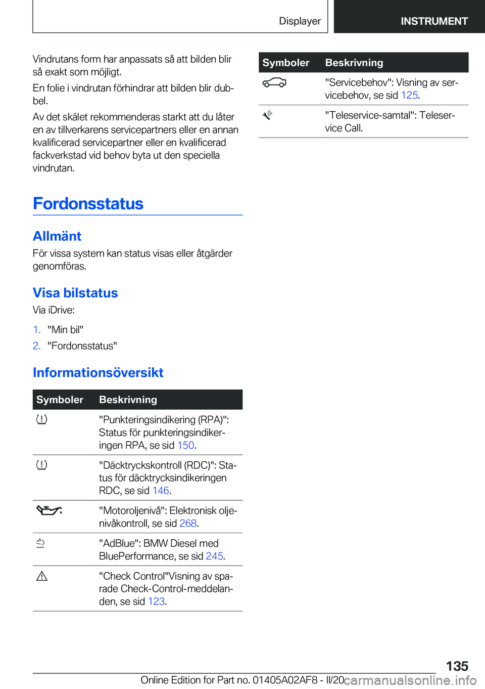 BMW X1 2020  InstruktionsbÖcker (in Swedish) �V�i�n�d�r�u�t�a�n�s��f�o�r�m��h�a�r��a�n�p�a�s�s�a�t�s��s�å��a�t�t��b�i�l�d�e�n��b�l�i�r
�s�å��e�x�a�k�t��s�o�m��m�