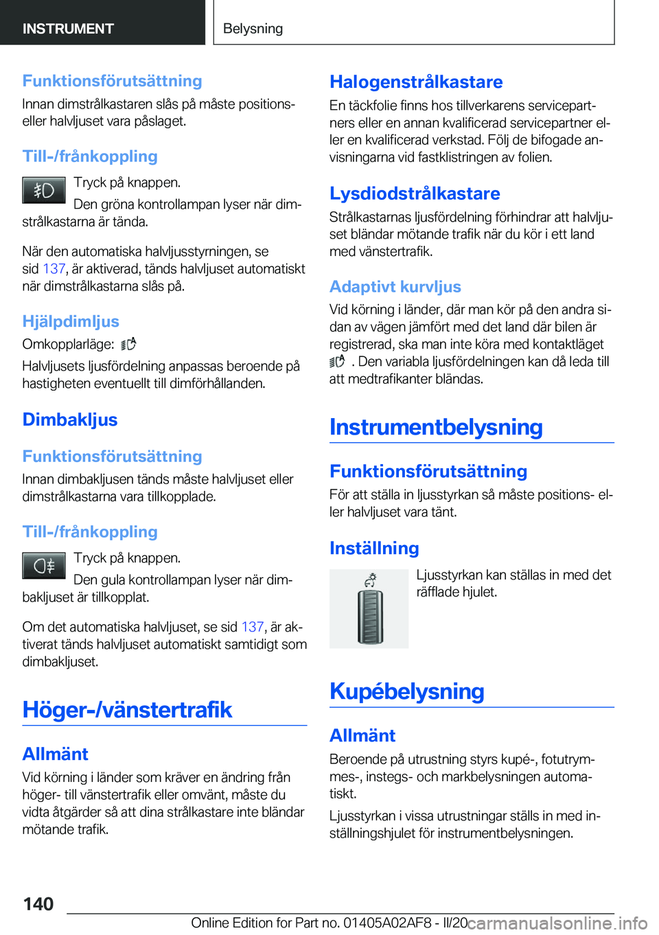BMW X1 2020  InstruktionsbÖcker (in Swedish) �F�u�n�k�t�i�o�n�s�f�