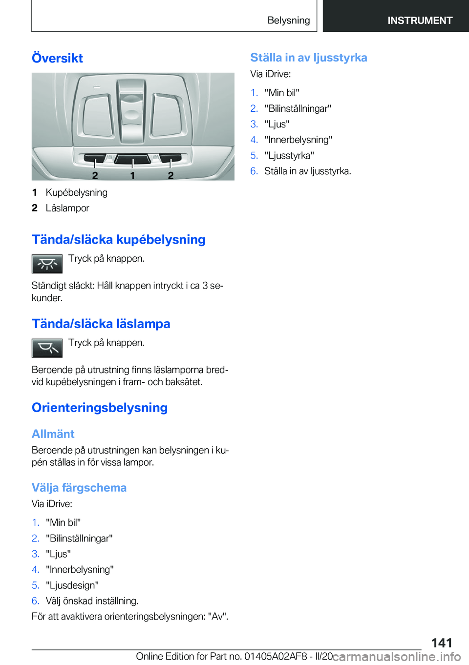 BMW X1 2020  InstruktionsbÖcker (in Swedish) �