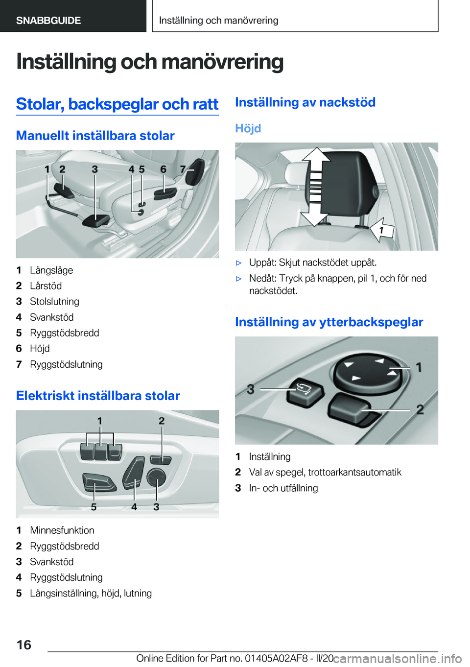 BMW X1 2020  InstruktionsbÖcker (in Swedish) �I�n�s�t�ä�l�l�n�i�n�g��o�c�h��m�a�n�