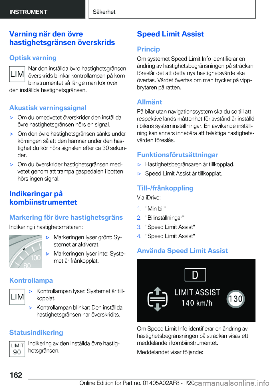 BMW X1 2020  InstruktionsbÖcker (in Swedish) �V�a�r�n�i�n�g��n�ä�r��d�e�n��