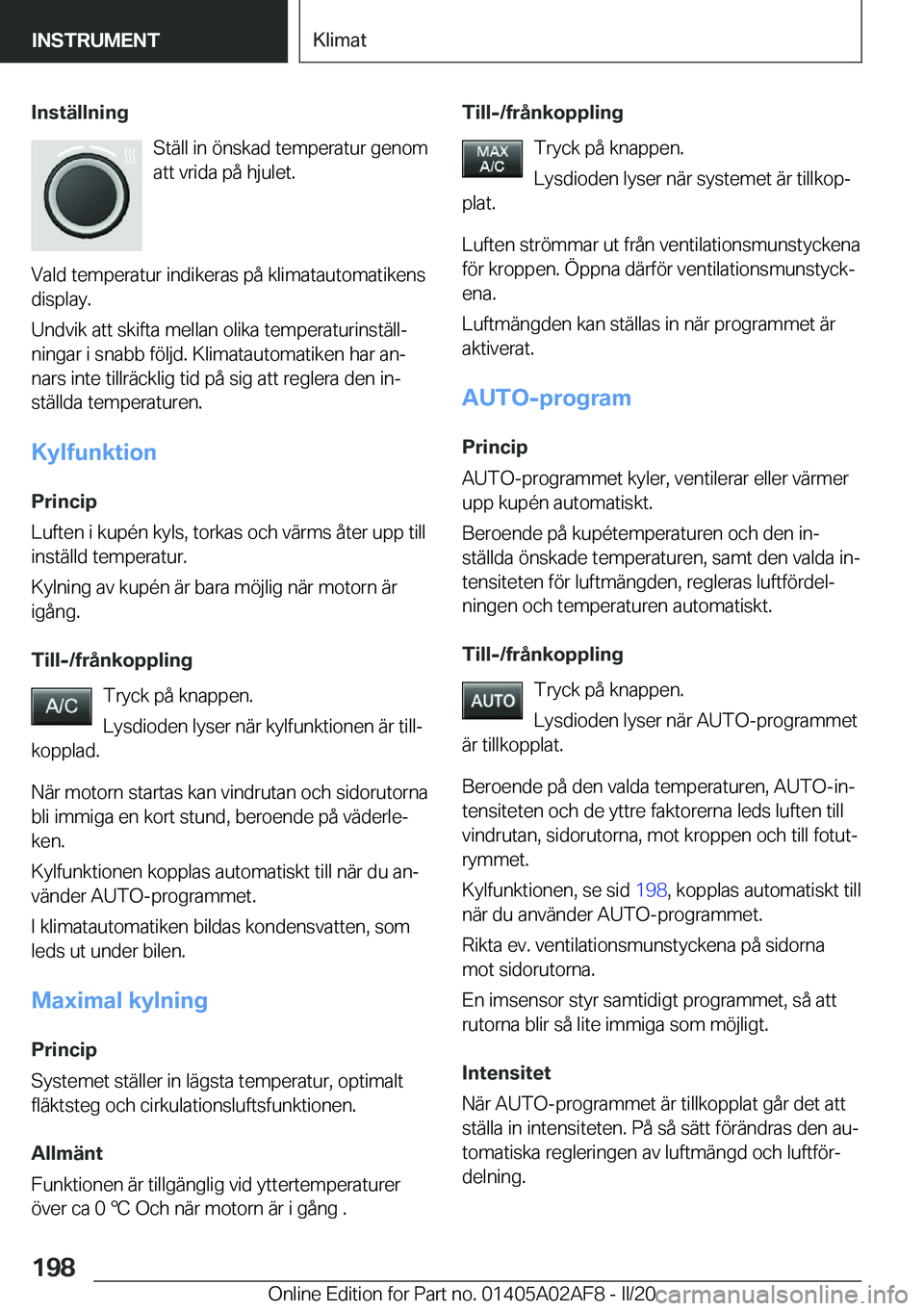 BMW X1 2020  InstruktionsbÖcker (in Swedish) �I�n�s�t�ä�l�l�n�i�n�g�S�t�ä�l�l��i�n��