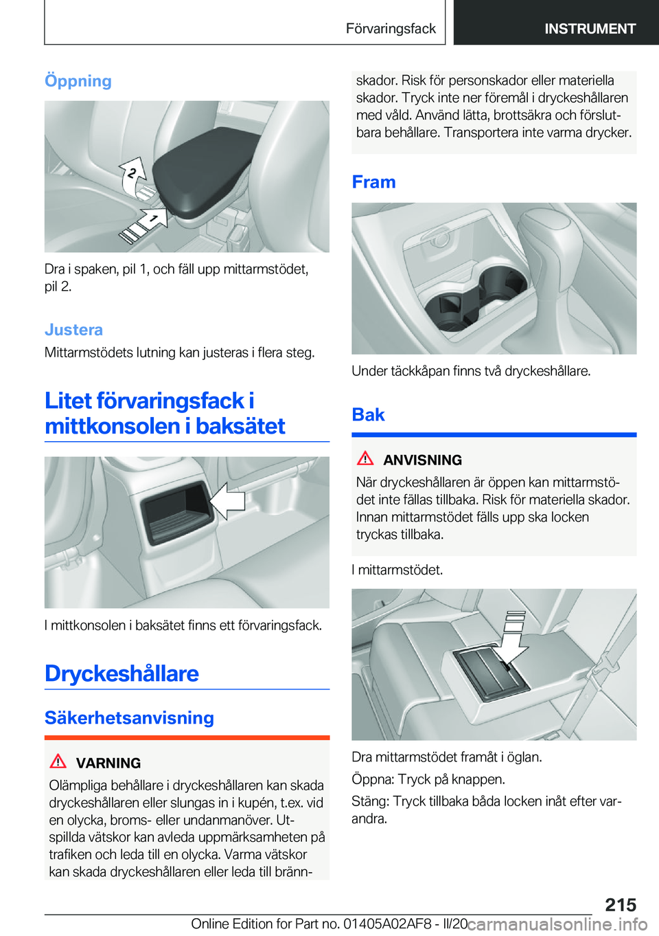 BMW X1 2020  InstruktionsbÖcker (in Swedish) �