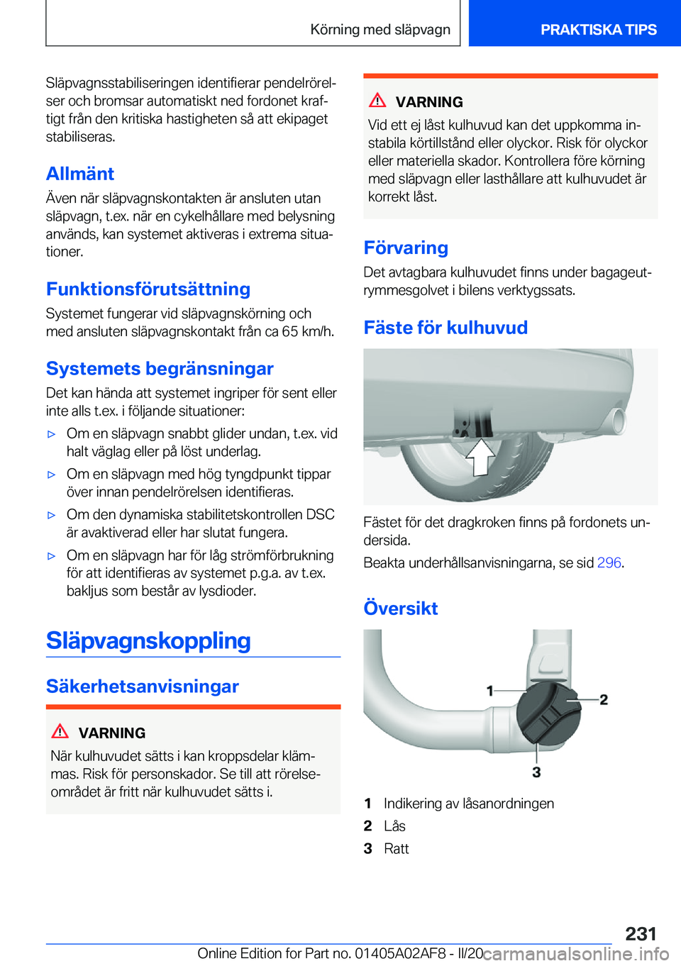 BMW X1 2020  InstruktionsbÖcker (in Swedish) �S�l�ä�p�v�a�g�n�s�s�t�a�b�i�l�i�s�e�r�i�n�g�e�n��i�d�e�n�t�i�f�i�e�r�a�r��p�e�n�d�e�l�r�