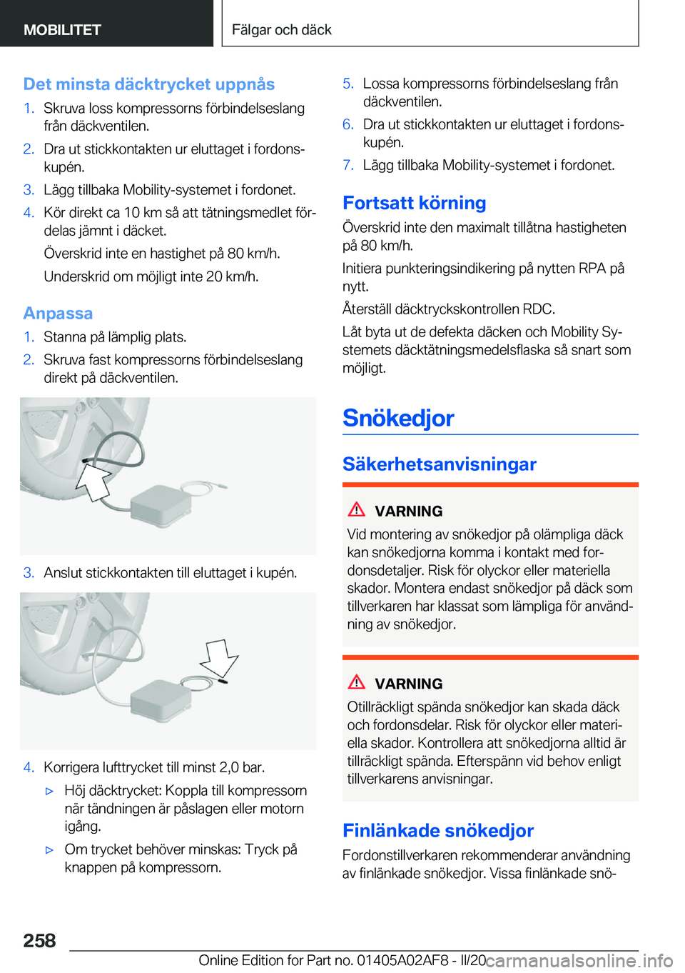 BMW X1 2020  InstruktionsbÖcker (in Swedish) �D�e�t��m�i�n�s�t�a��d�ä�c�k�t�r�y�c�k�e�t��u�p�p�n�å�s�1�.�S�k�r�u�v�a��l�o�s�s��k�o�m�p�r�e�s�s�o�r�n�s��f�