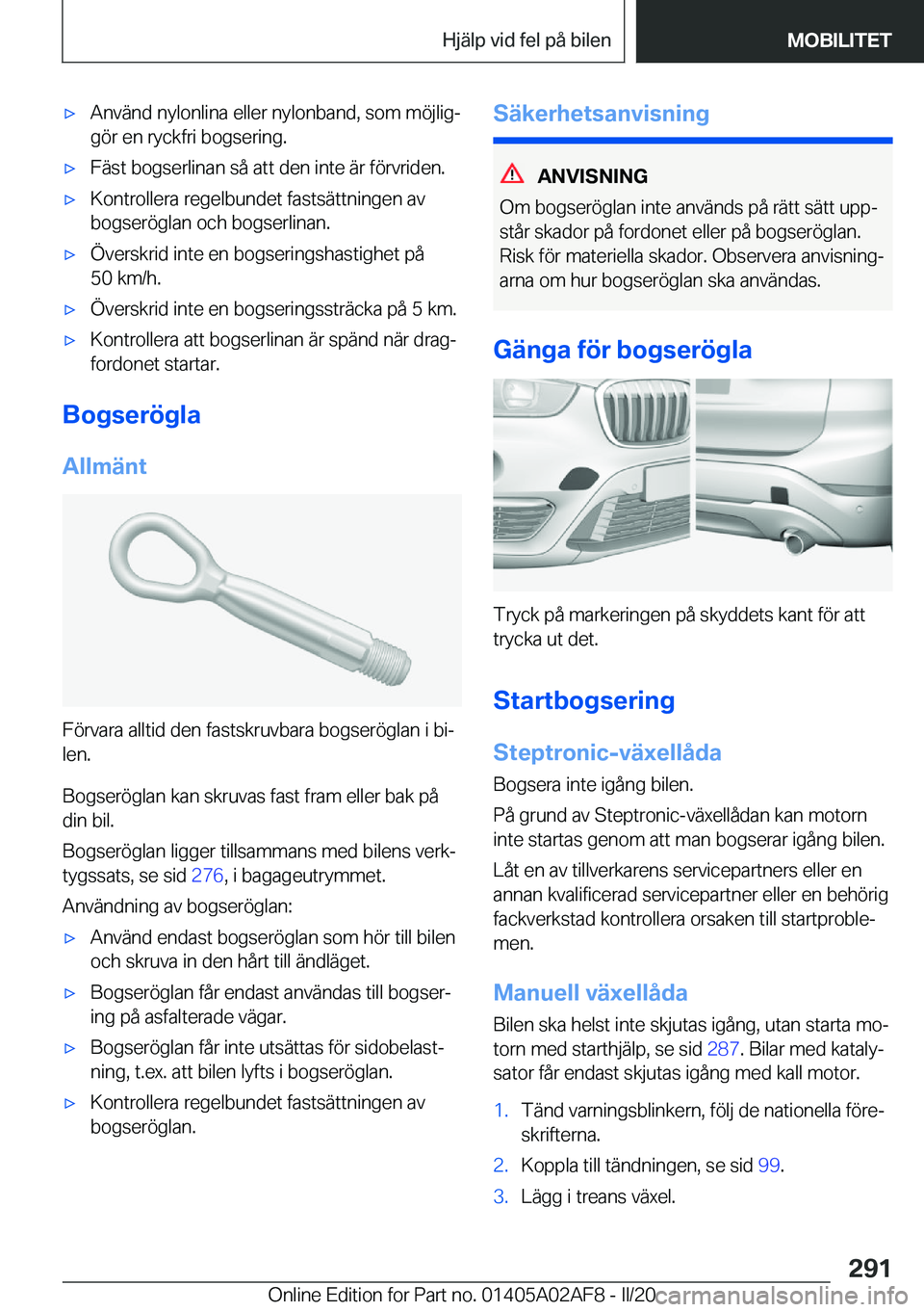 BMW X1 2020  InstruktionsbÖcker (in Swedish) x�A�n�v�ä�n�d��n�y�l�o�n�l�i�n�a��e�l�l�e�r��n�y�l�o�n�b�a�n�d�,��s�o�m��m�