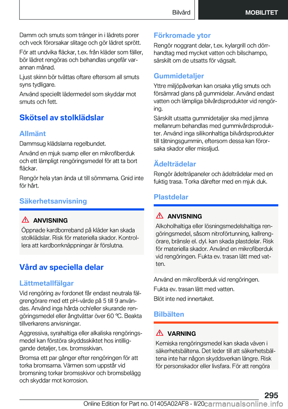 BMW X1 2020  InstruktionsbÖcker (in Swedish) �D�a�m�m��o�c�h��s�m�u�t�s��s�o�m��t�r�ä�n�g�e�r��i�n��i��l�ä�d�r�e�t�s��p�o�r�e�r�o�c�h��v�e�c�k��f�