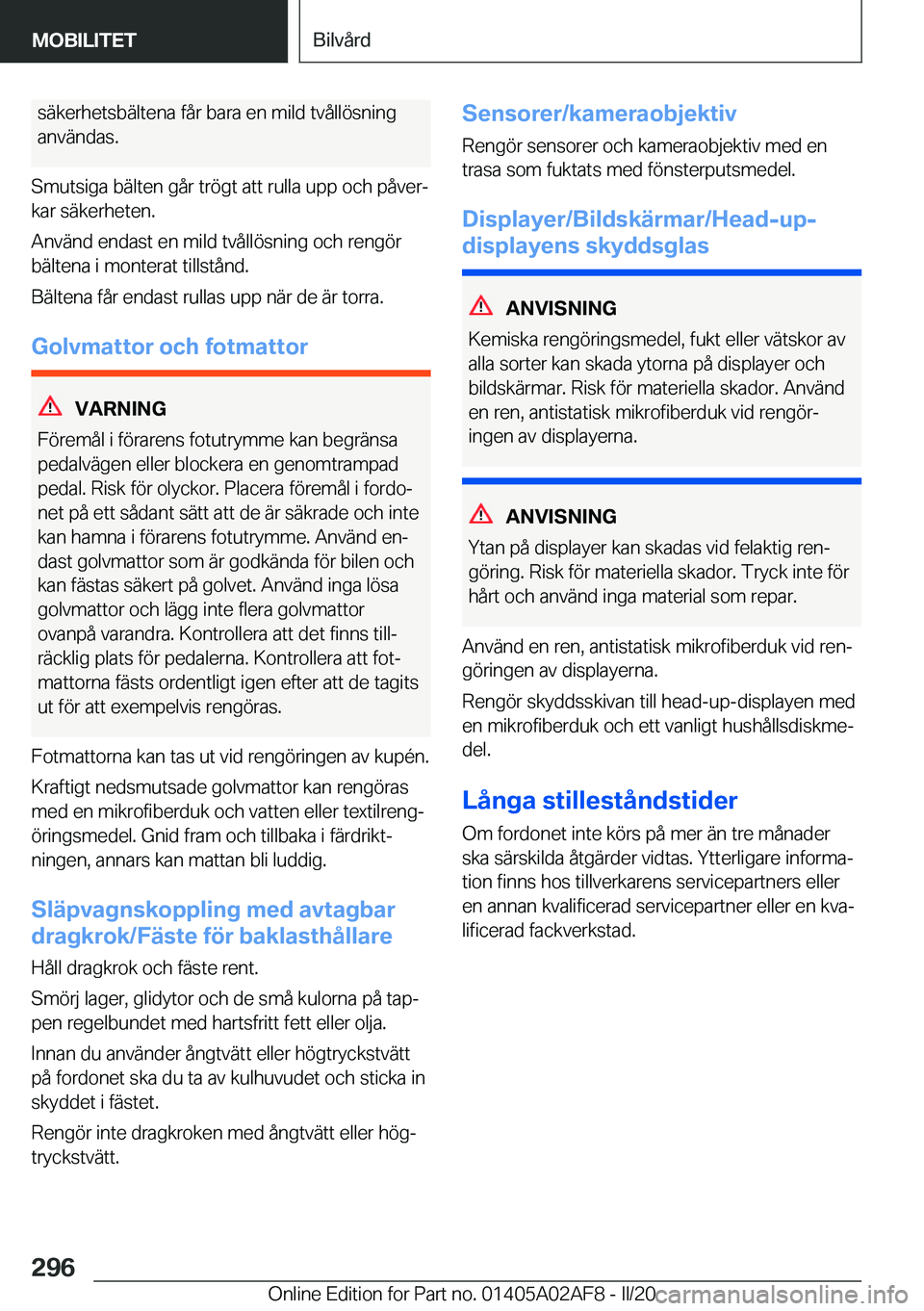 BMW X1 2020  InstruktionsbÖcker (in Swedish) �s�ä�k�e�r�h�e�t�s�b�ä�l�t�e�n�a��f�å�r��b�a�r�a��e�n��m�i�l�d��t�v�å�l�l�