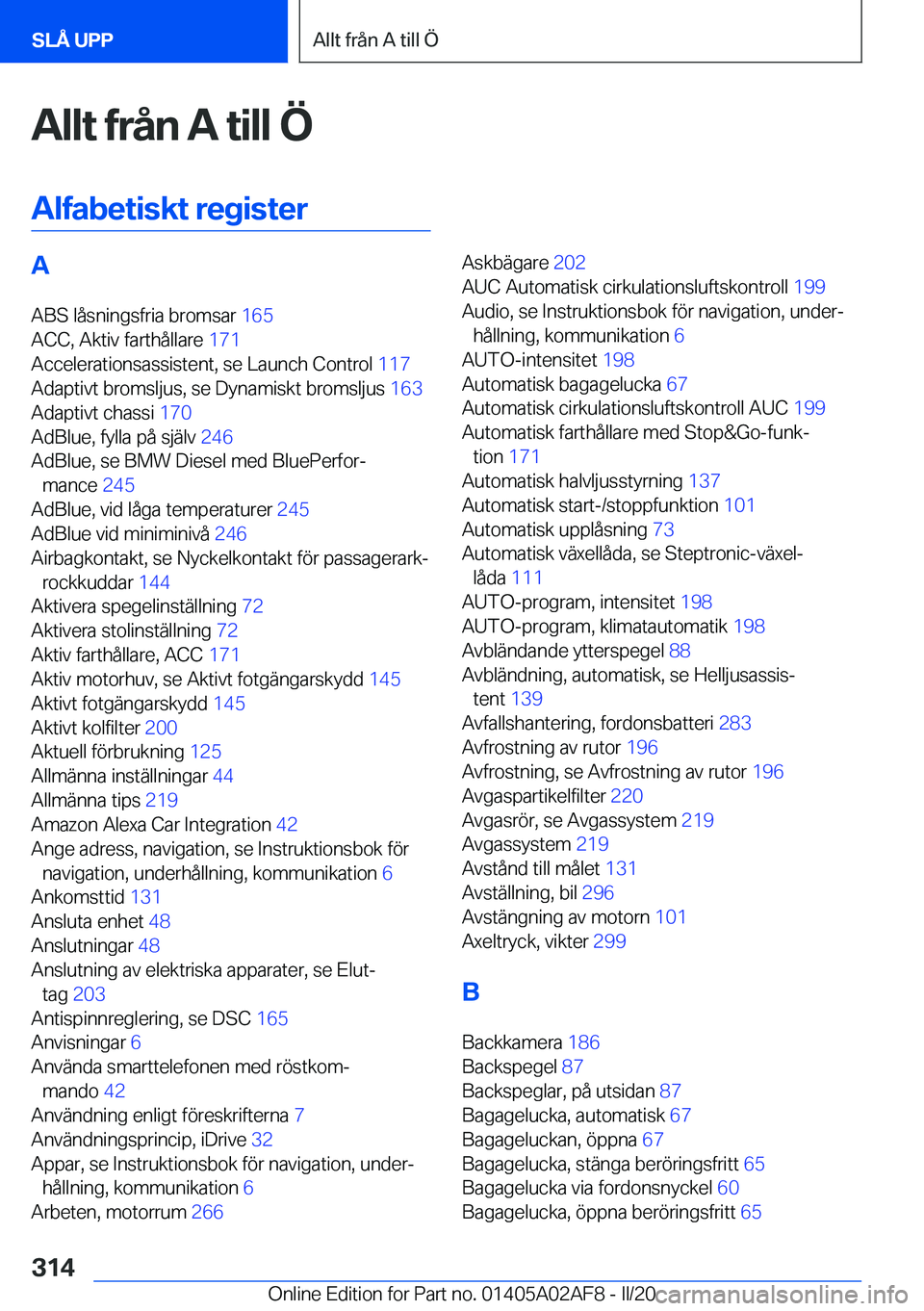 BMW X1 2020  InstruktionsbÖcker (in Swedish) �A�l�l�t��f�r�å�n��A��t�i�l�l��