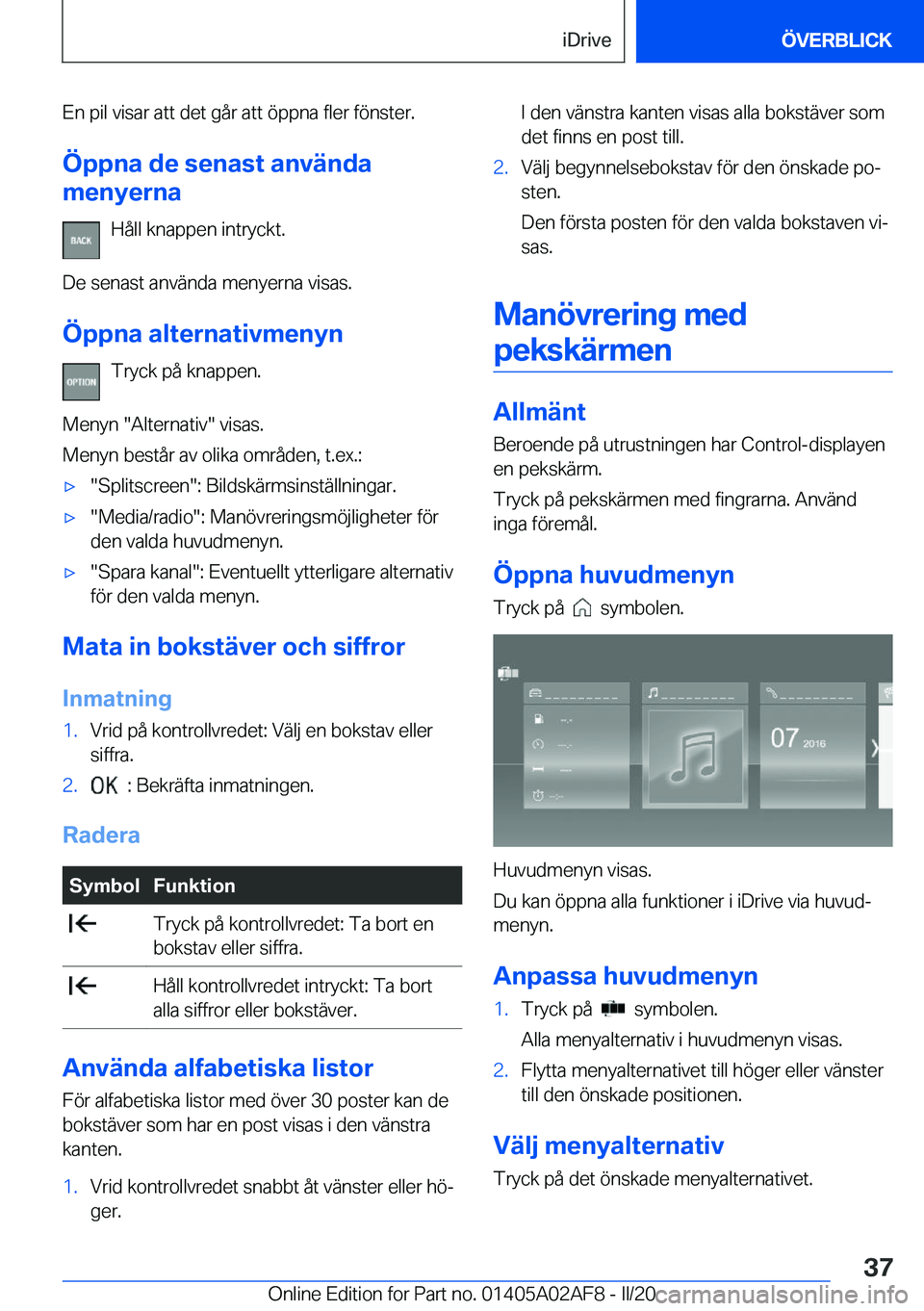 BMW X1 2020  InstruktionsbÖcker (in Swedish) �E�n��p�i�l��v�i�s�a�r��a�t�t��d�e�t��g�å�r��a�t�t��