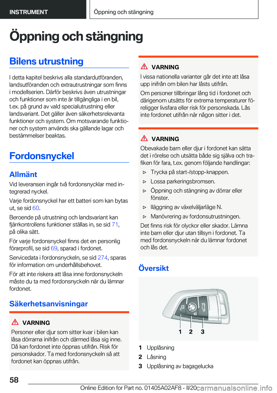 BMW X1 2020  InstruktionsbÖcker (in Swedish) �
