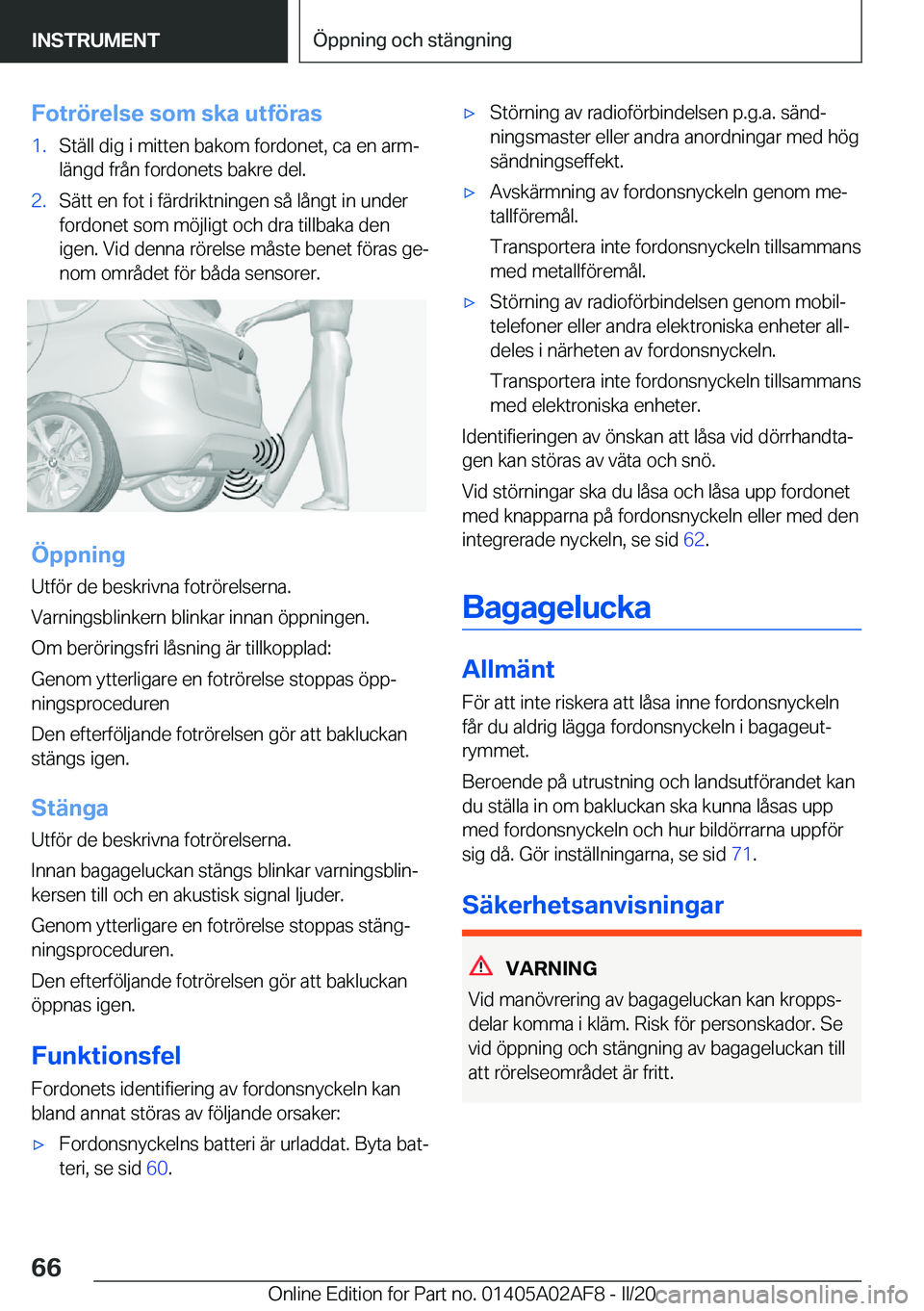 BMW X1 2020  InstruktionsbÖcker (in Swedish) �F�o�t�r�