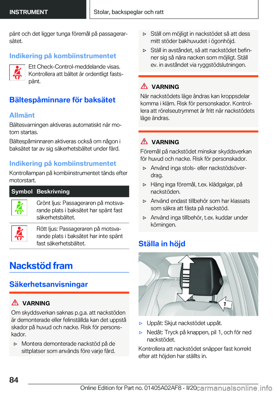 BMW X1 2020  InstruktionsbÖcker (in Swedish) �p�ä�n�t��o�c�h��d�e�t��l�i�g�g�e�r��t�u�n�g�a��f�