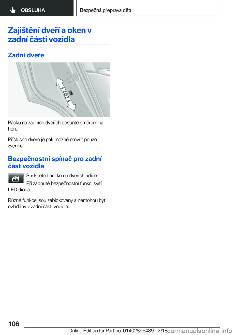 BMW X1 2019  Návod na použití (in Czech) �Z�a�j�i	�t�ě�n�