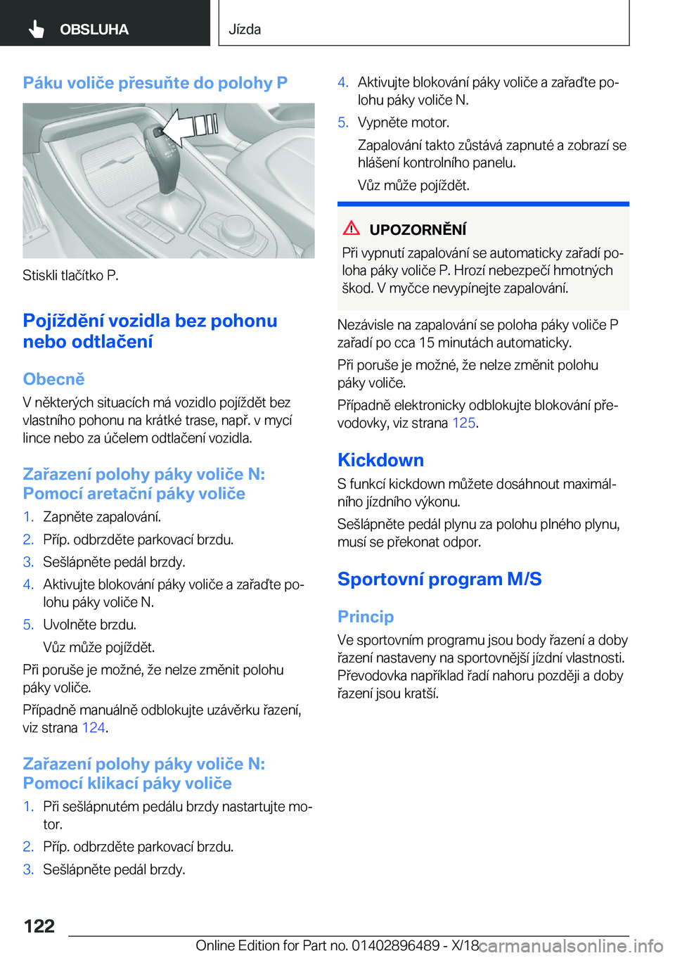 BMW X1 2019  Návod na použití (in Czech) �P�