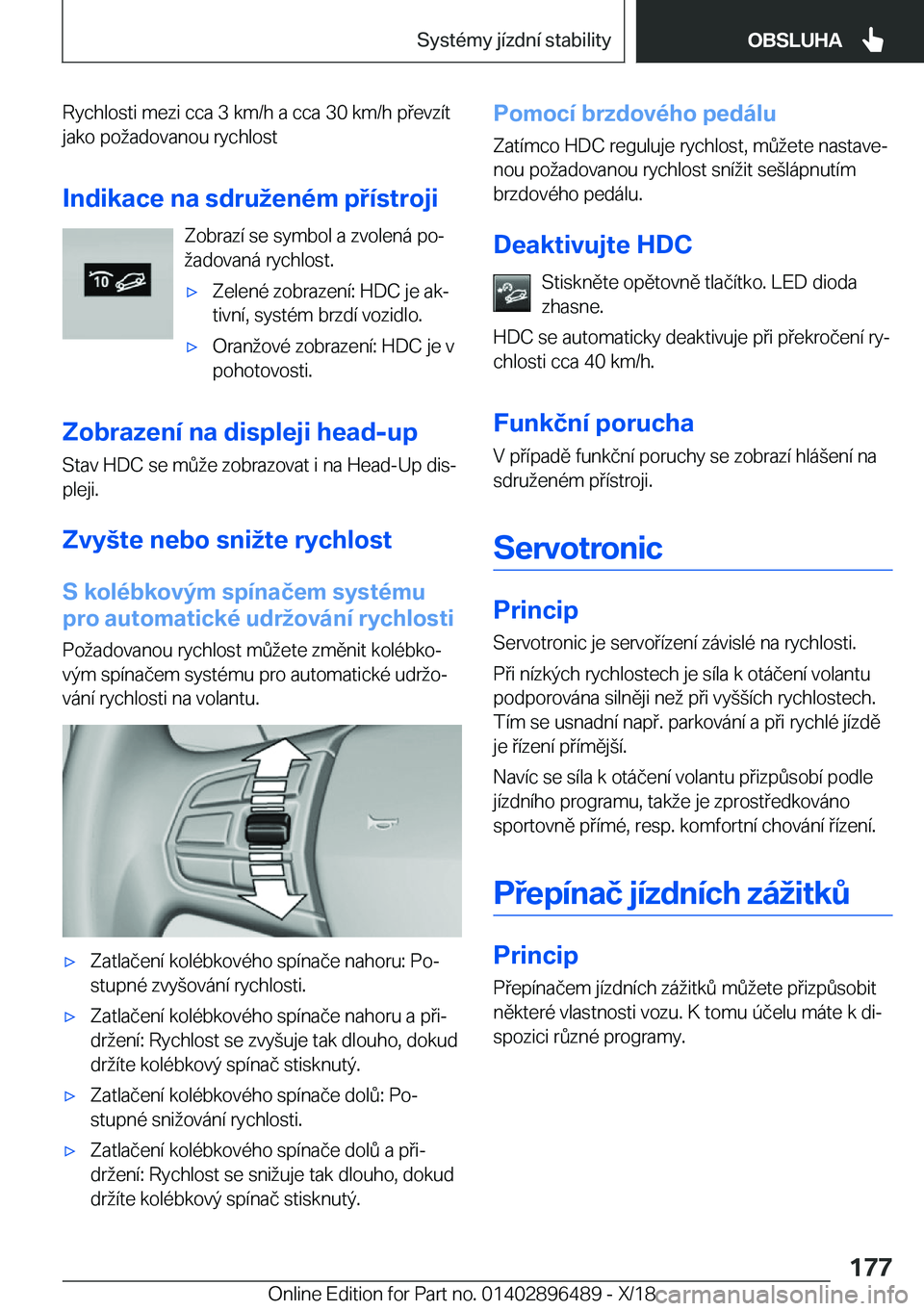 BMW X1 2019  Návod na použití (in Czech) �R�y�c�h�l�o�s�t�i��m�e�z�i��c�c�a��3��k�m�/�h��a��c�c�a��3�0��k�m�/�h��p�e�v�z�