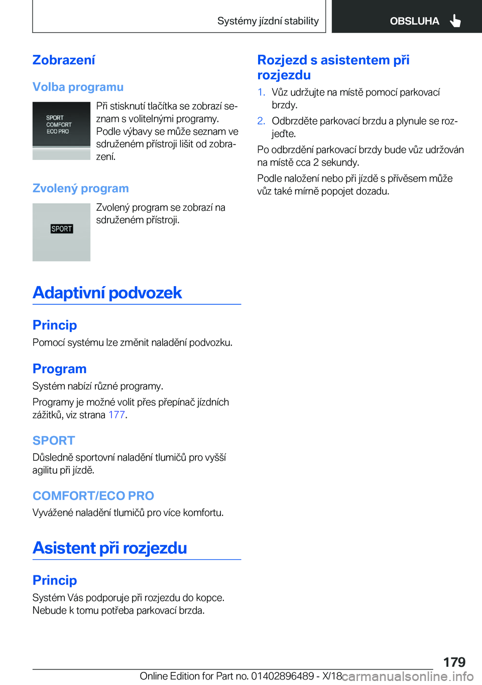 BMW X1 2019  Návod na použití (in Czech) �Z�o�b�r�a�z�e�n�