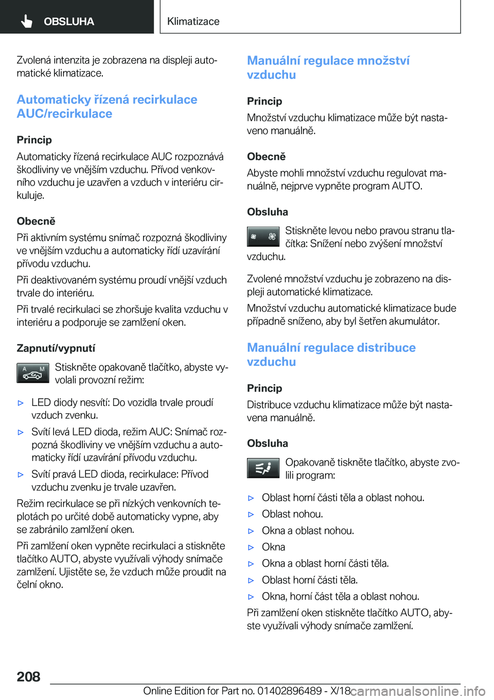 BMW X1 2019  Návod na použití (in Czech) �Z�v�o�l�e�n�