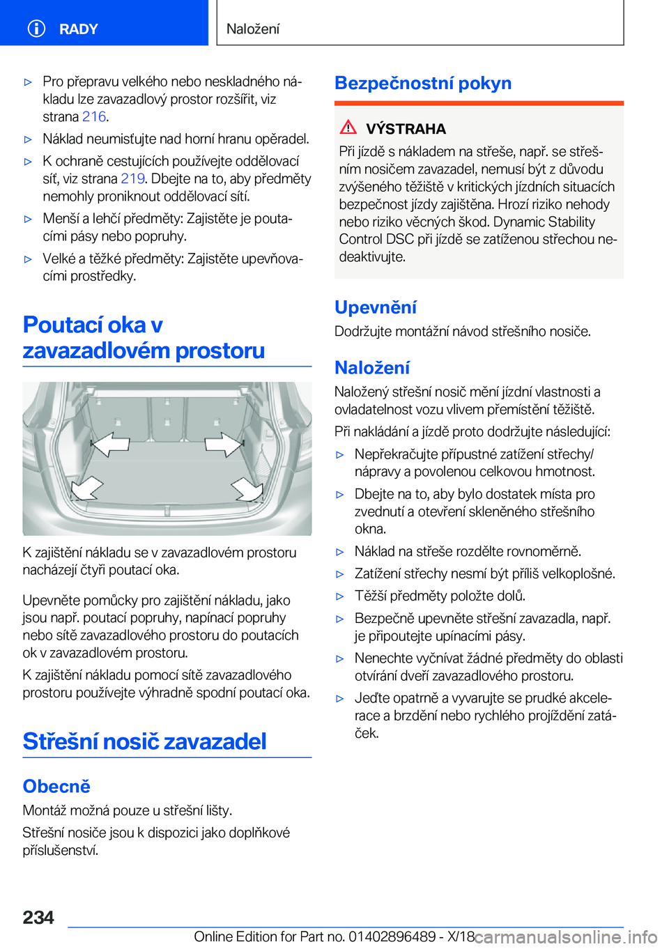 BMW X1 2019  Návod na použití (in Czech) x�P�r�o��p�e�p�r�a�v�u��v�e�l�k�