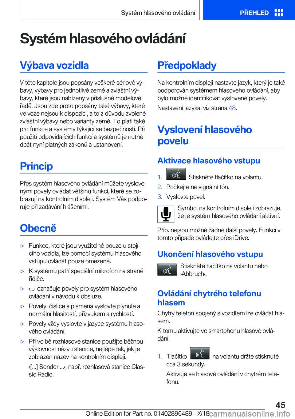 BMW X1 2019  Návod na použití (in Czech) �S�y�s�t�