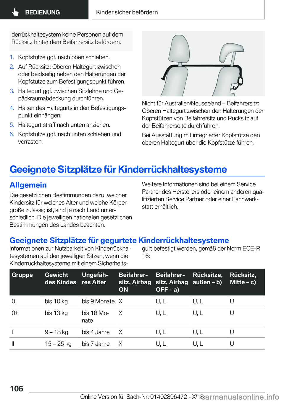 BMW X1 2019  Betriebsanleitungen (in German) �d�e�r�r�