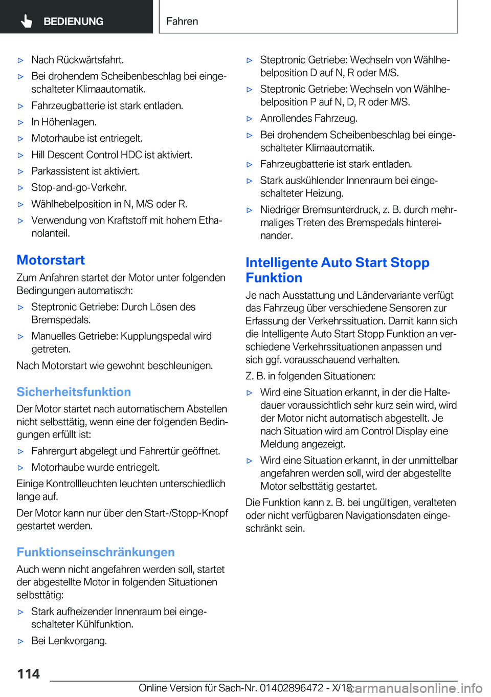 BMW X1 2019  Betriebsanleitungen (in German) x�N�a�c�h��R�