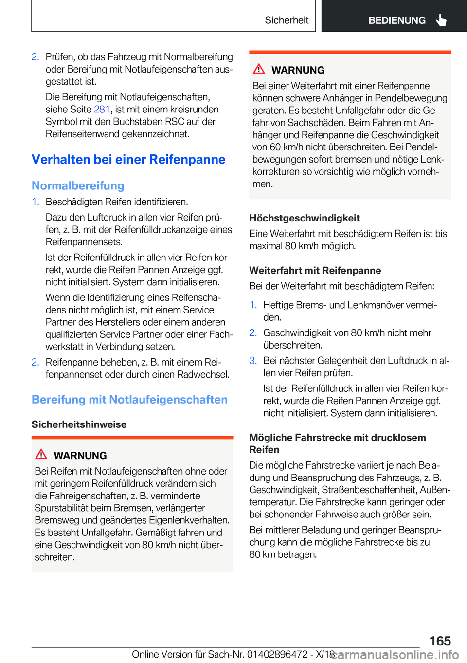 BMW X1 2019  Betriebsanleitungen (in German) �2�.�P�r�