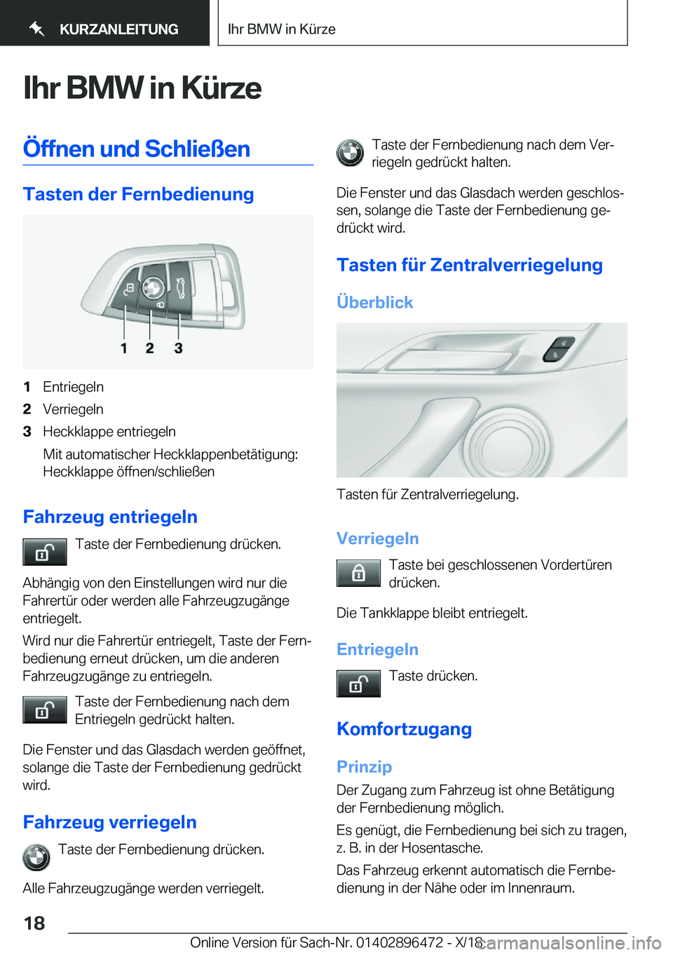 BMW X1 2019  Betriebsanleitungen (in German) �I�h�r��B�M�W��i�n��K�