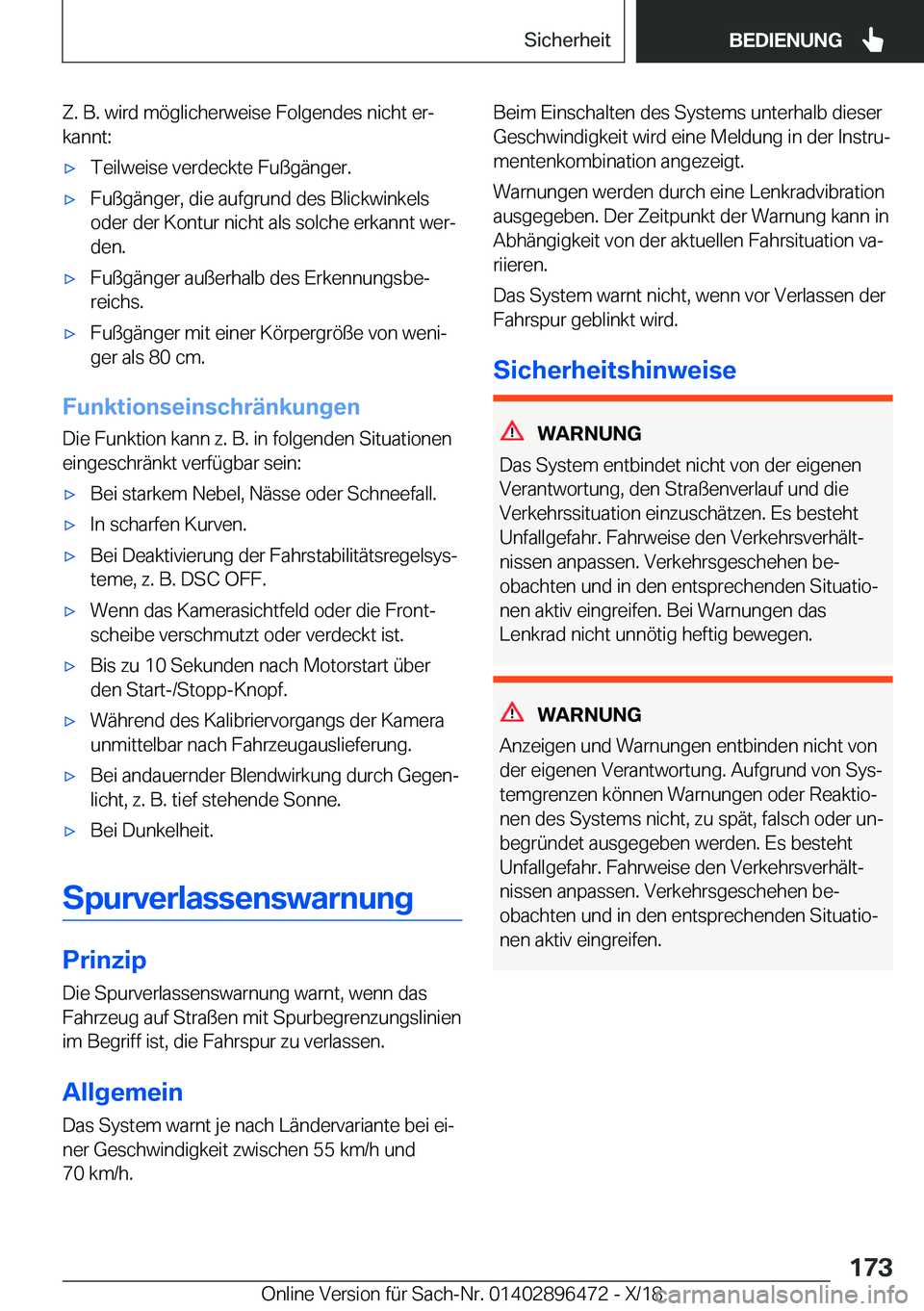 BMW X1 2019  Betriebsanleitungen (in German) �Z�.��B�.��w�i�r�d��m�