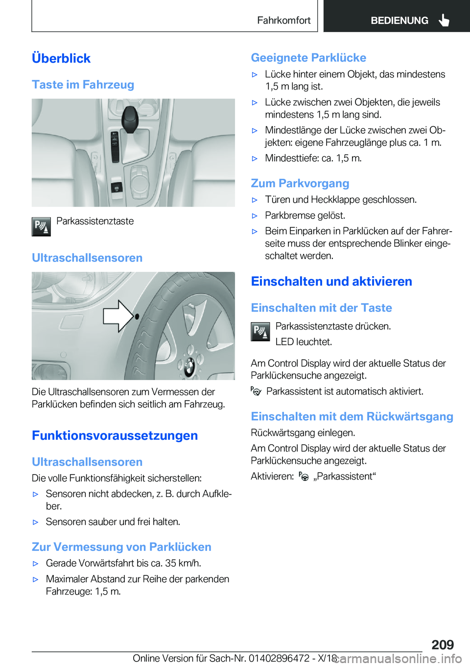 BMW X1 2019  Betriebsanleitungen (in German) �