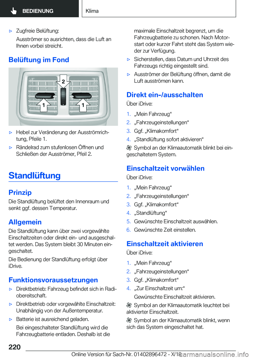 BMW X1 2019  Betriebsanleitungen (in German) x�Z�u�g�f�r�e�i�e��B�e�l�