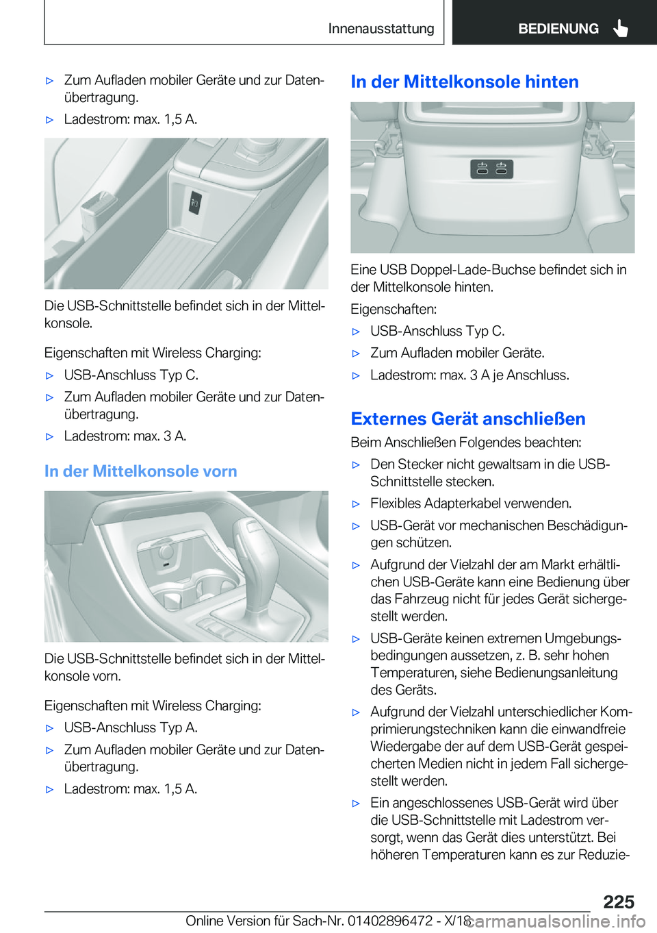 BMW X1 2019  Betriebsanleitungen (in German) x�Z�u�m��A�u�f�l�a�d�e�n��m�o�b�i�l�e�r��G�e�r�