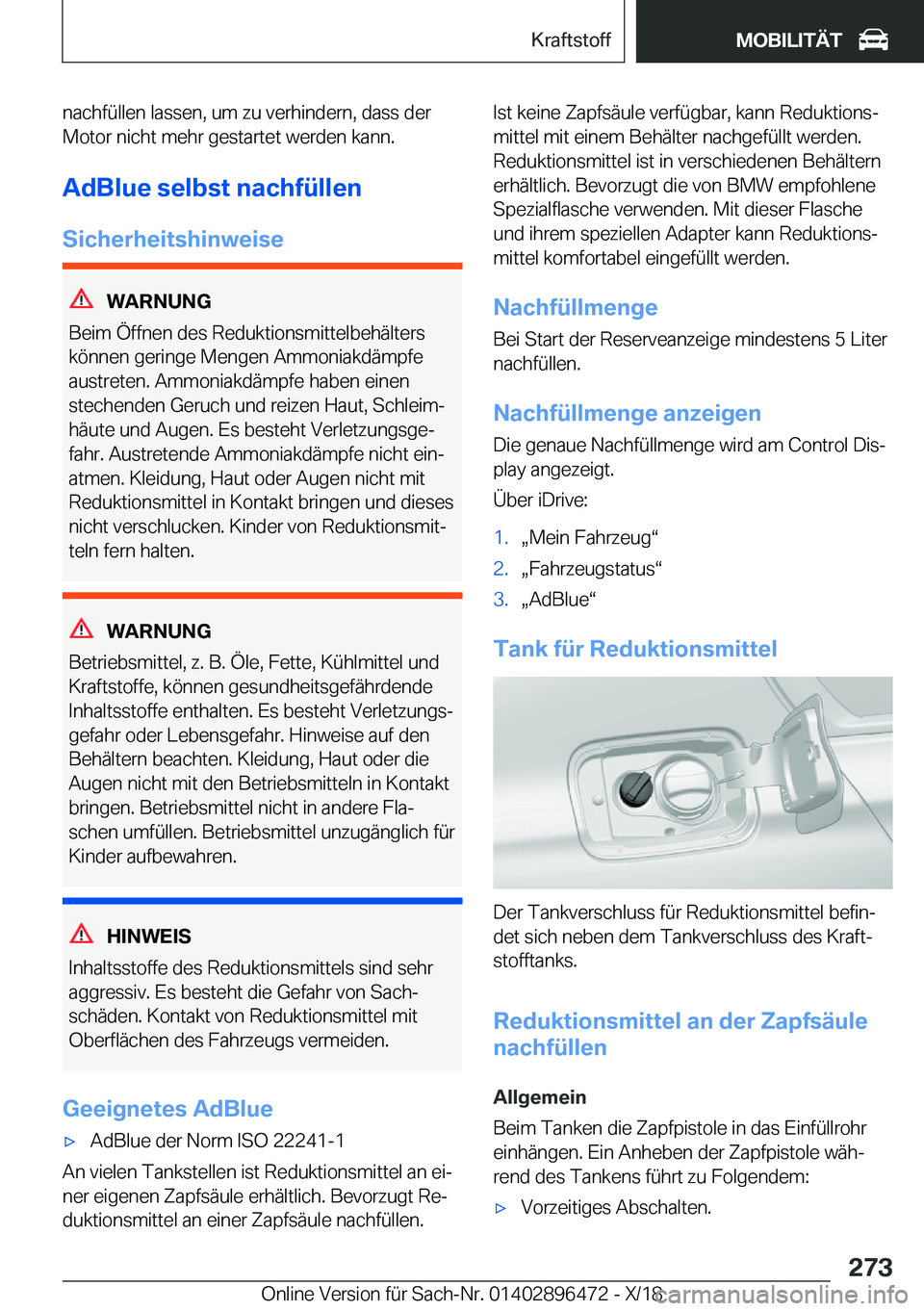 BMW X1 2019  Betriebsanleitungen (in German) �n�a�c�h�f�