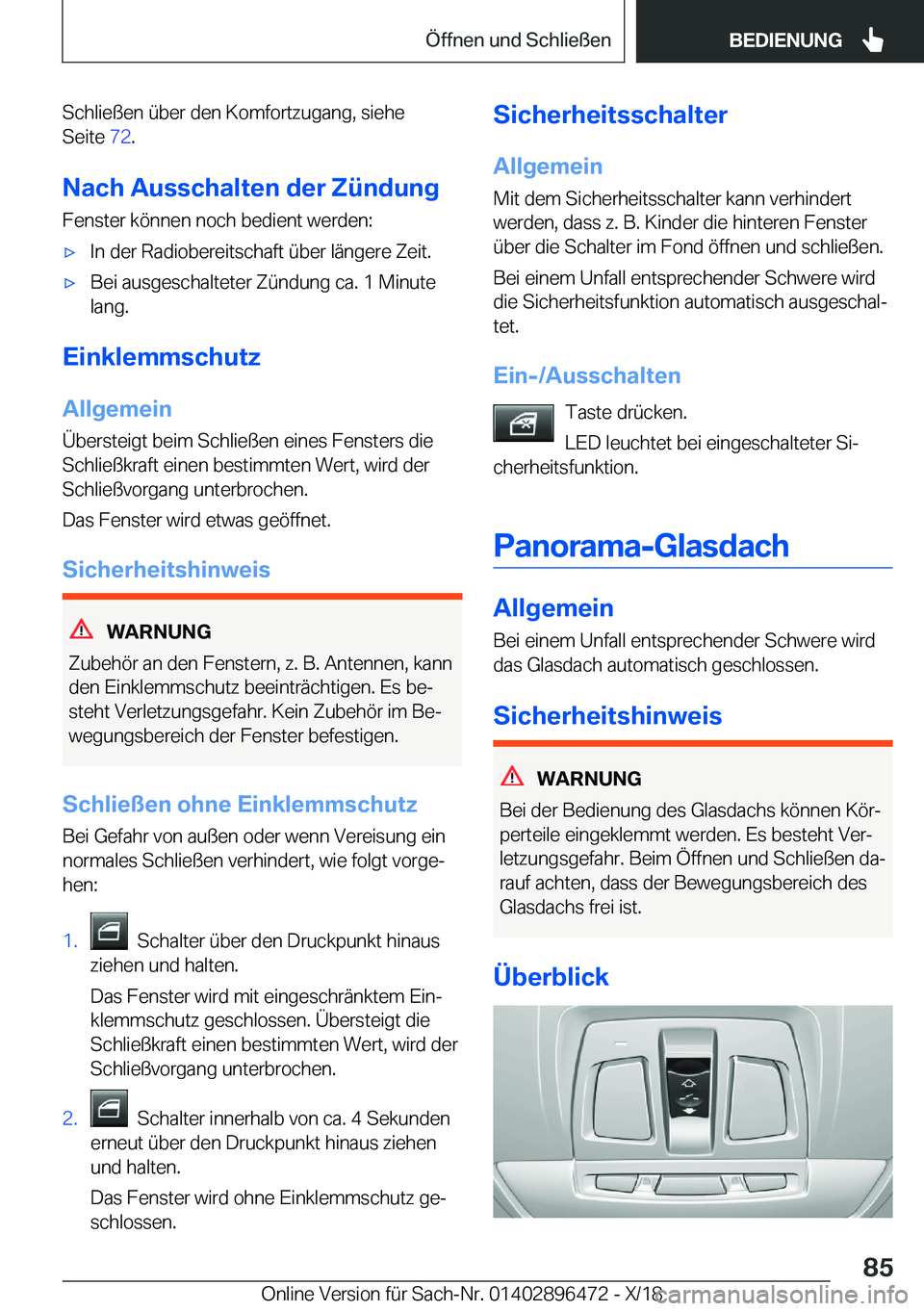 BMW X1 2019  Betriebsanleitungen (in German) �S�c�h�l�i�e�