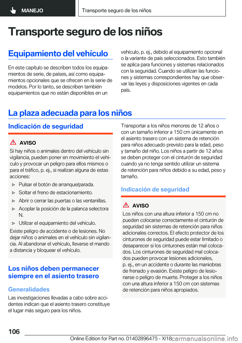 BMW X1 2019  Manuales de Empleo (in Spanish) �T�r�a�n�s�p�o�r�t�e��s�e�g�u�r�o��d�e��l�o�s��n�i�