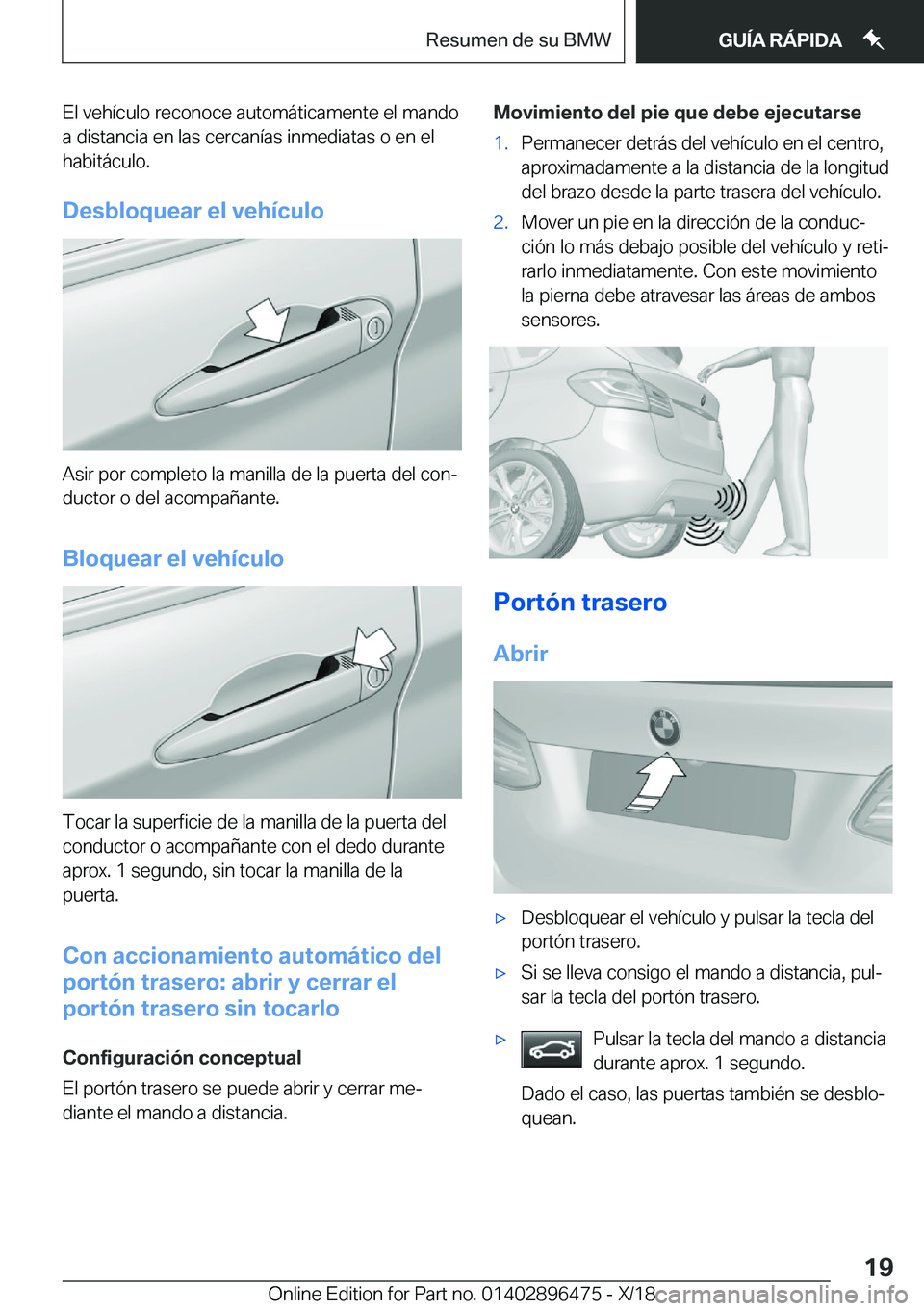 BMW X1 2019  Manuales de Empleo (in Spanish) �E�l��v�e�h�